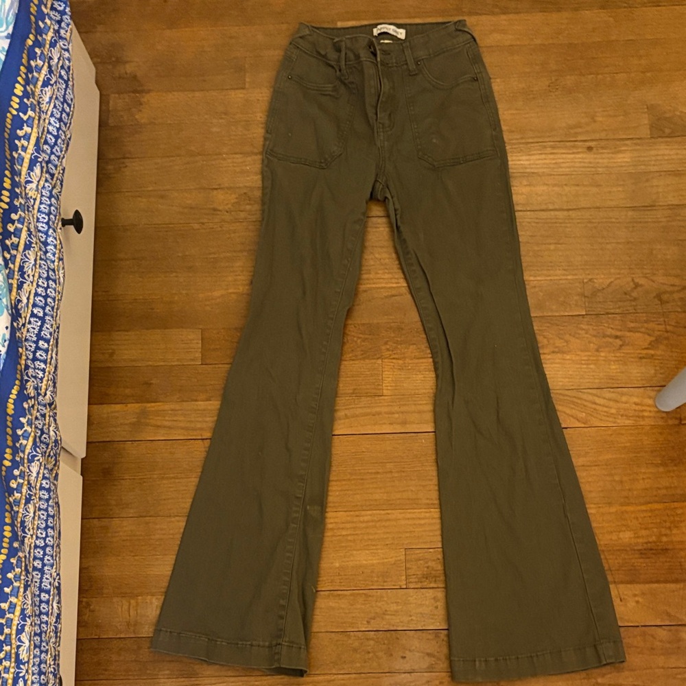 Olive Flare Women's Pants